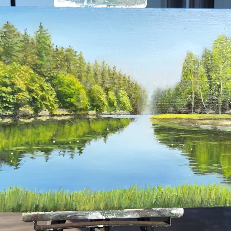 湖泊绘画爱尔兰风景原创艺术厚涂油画 - 插画/绘画/写字 - 其他金属 