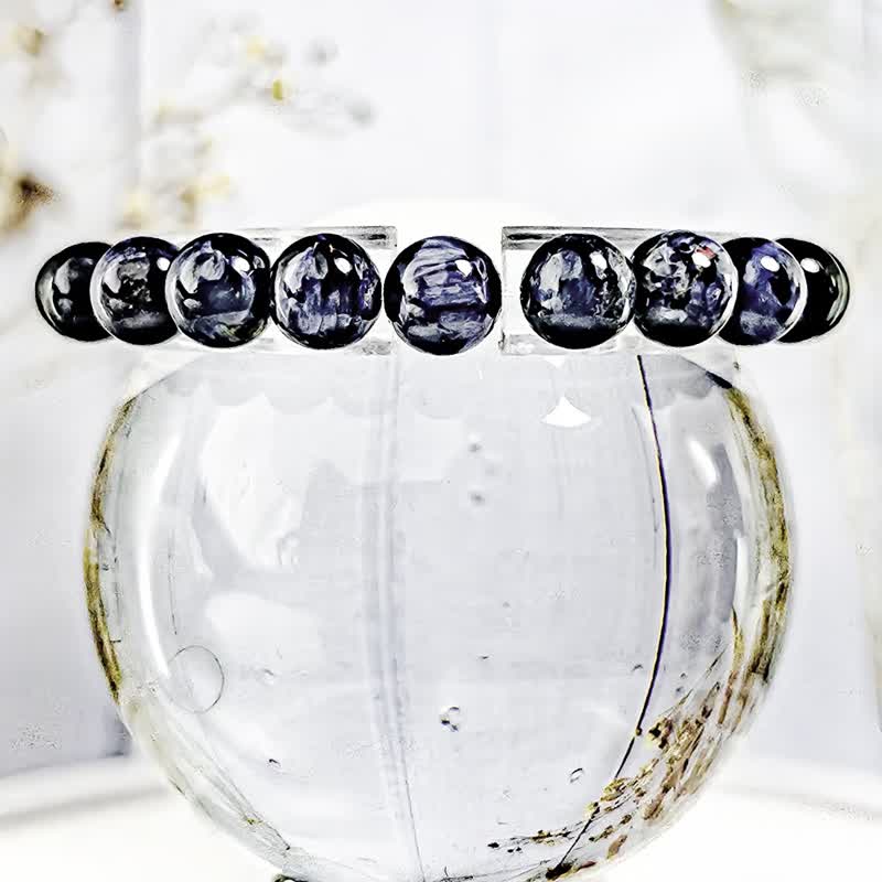 【火彩暴风雨彼得】天然纳米比亚蓝彼得石水晶手串手链 /一物一拍 - 手链/手环 - 水晶 蓝色