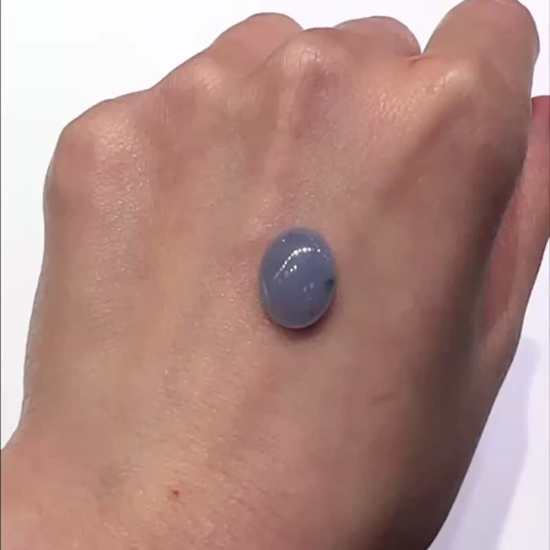 冰种 天然翡翠 缅甸翡翠A玉 玉镯 • 冰种浓茄紫飘花翡翠蛋面裸石 - 其他 - 玉石 紫色