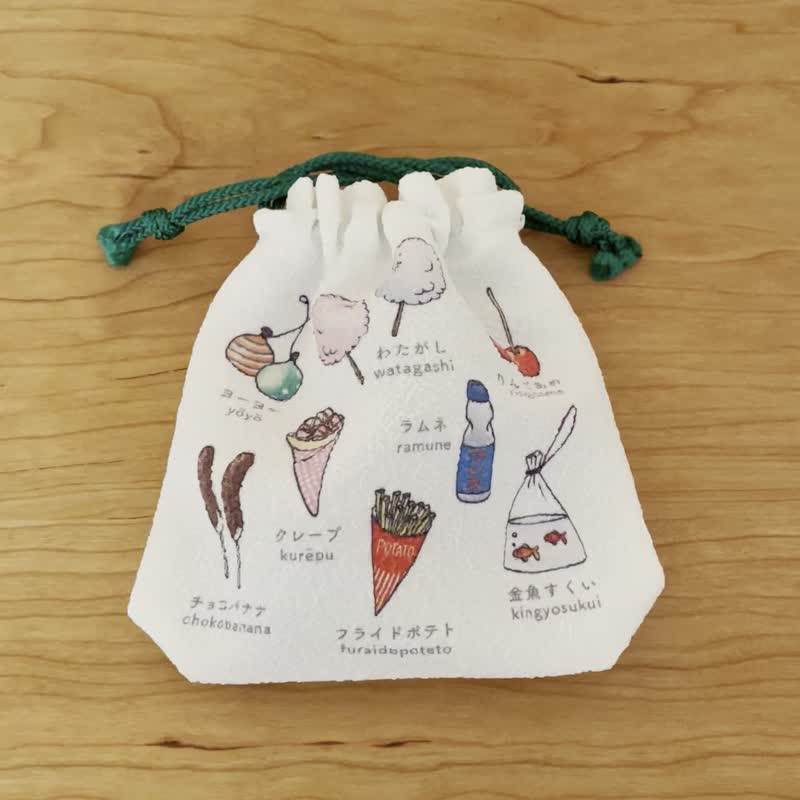 日本抽绳包 - 亚泰 - 化妆包/杂物包 - 聚酯纤维 白色