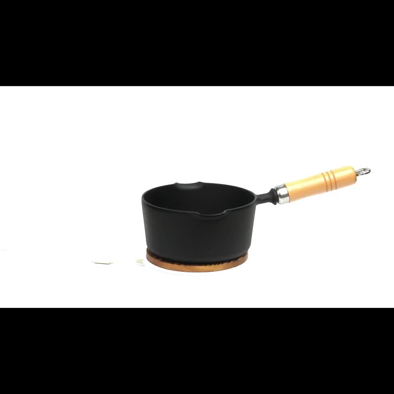 岩铸 南部铁器 木柄小铁锅 16cm IH对应 日本制 - 锅具/烤盘 - 其他金属 黑色