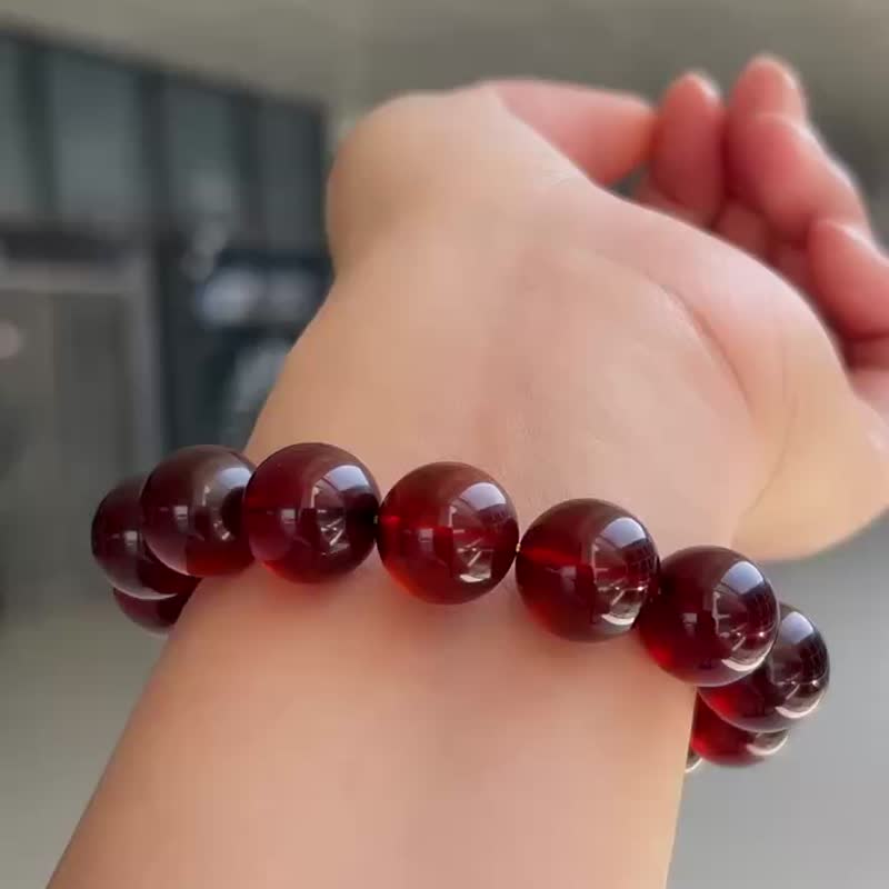 秒杀价 天然血珀手链 颜色漂亮 珠子圆润饱满 直径15MM 手慢无 - 手链/手环 - 水晶 