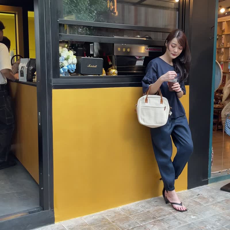 Ginny 缩口裤 亚麻长裤 午夜蓝 - 男士长裤 - 棉．麻 蓝色