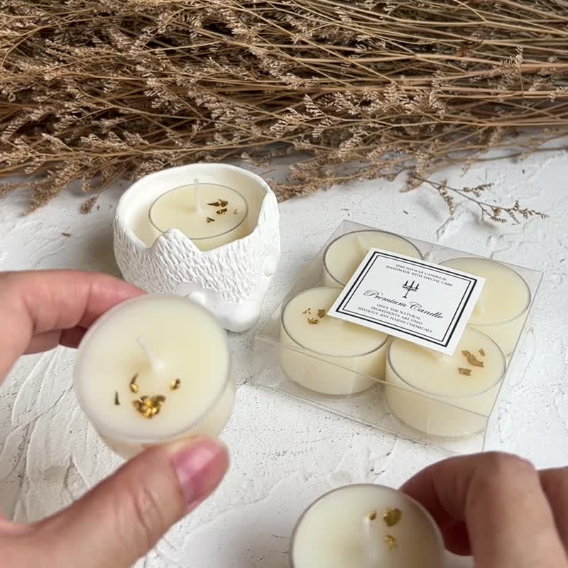 白玉兰叶精油茶蜡4入组  essential oil tealight - 蜡烛/烛台 - 蜡 