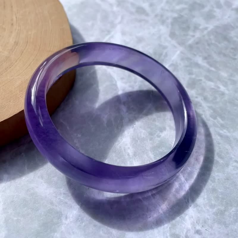 巴西3A天然紫水晶手镯 | 天然水晶 | 17围 - 手链/手环 - 宝石 紫色