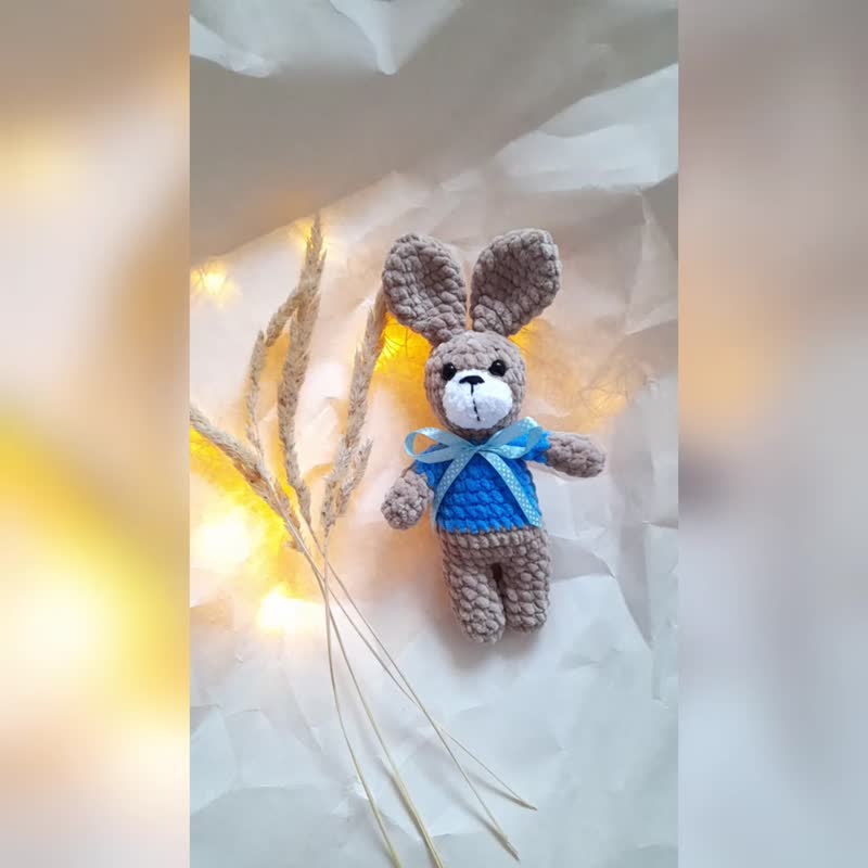 bunny symbol of 2023, bunny baby shower gift, bunny birthday gift for twins - 玩偶/公仔 - 绣线 金色