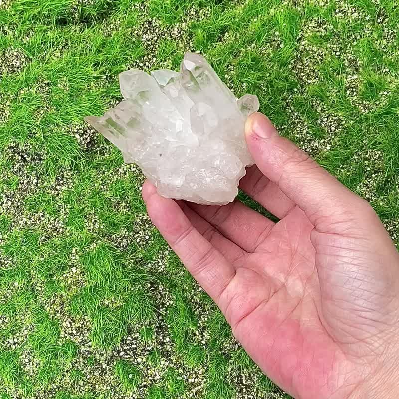 天然原矿能量冰透白水晶簇 白水晶 消磁净化 疗愈  开运 摆件 - 其他 - 水晶 白色