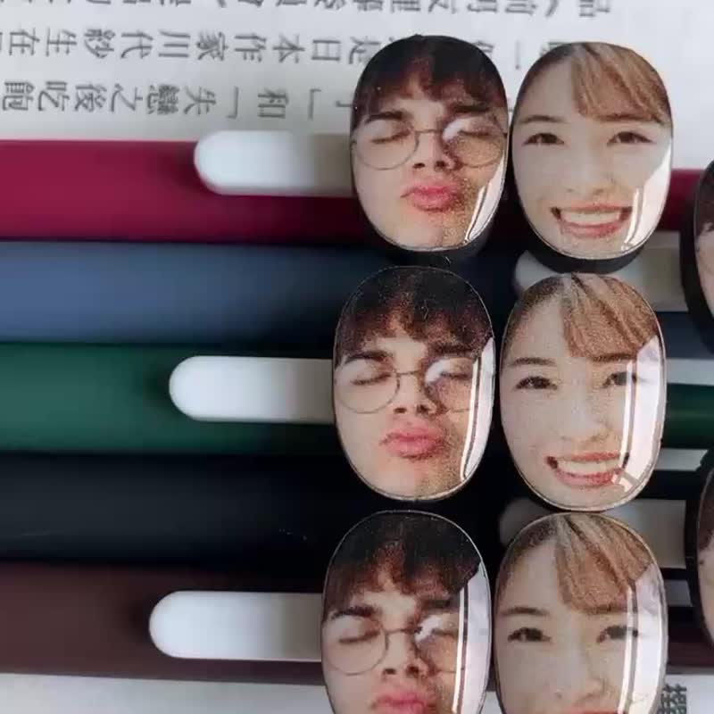 【定制化礼物】搞笑趣味 大大脸 情侣款/闺蜜款/全家款 中性笔5支 - 圆珠笔/中性笔 - 其他材质 多色