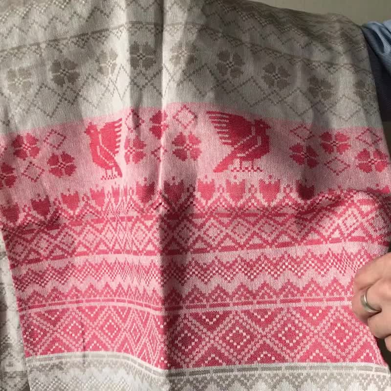 水洗桌斯堪的纳维亚壁纸亚麻 49 x 250 厘米 - 餐垫/桌巾 - 亚麻 红色