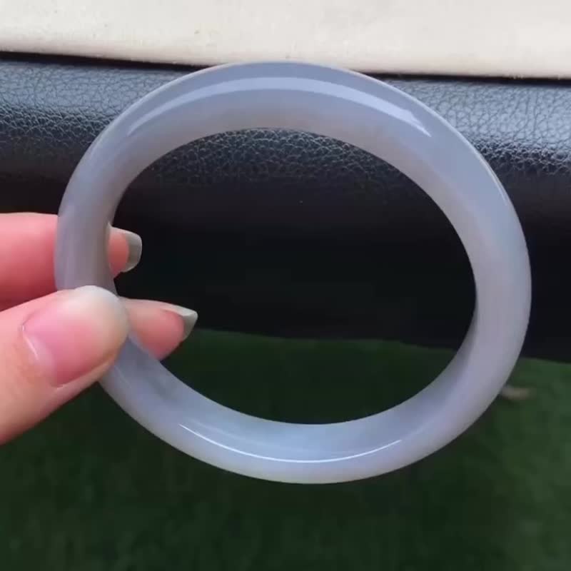 玉镯 手镯 • 烟灰紫和田玉福镯 - 手链/手环 - 玉石 紫色