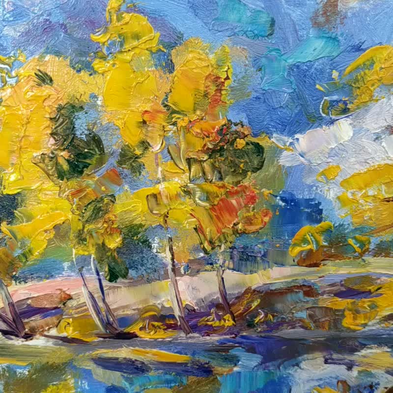 California Painting Mountains Landscape America Yosemite National Park Autumn - 海报/装饰画/版画 - 木头 多色