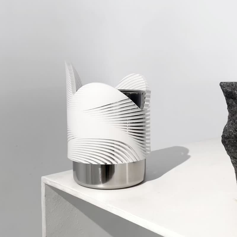 白线笔筒化妆刷筒不锈钢亚克力杂物收纳 - 笔筒/笔座 - 不锈钢 