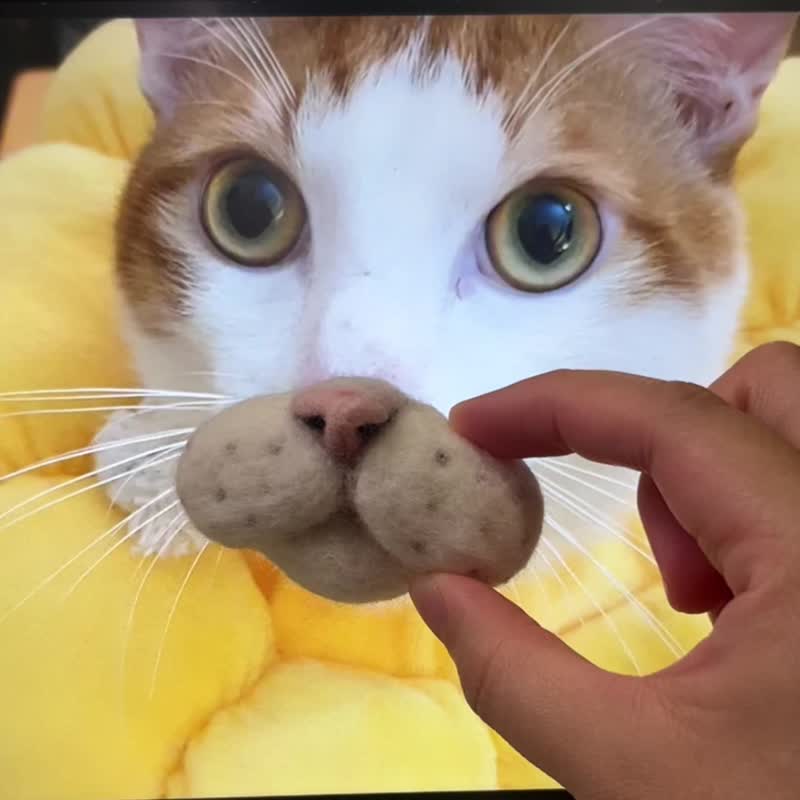 【定制化礼物】猫咪嘴边肉订制/羊毛毡磁铁/猫咪胡须收集器 - 摆饰 - 羊毛 多色