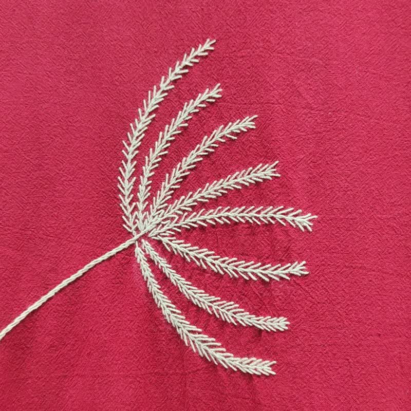 Em Maxi Red - 长袖刺绣长红色洋装 - 洋装/连衣裙 - 棉．麻 红色