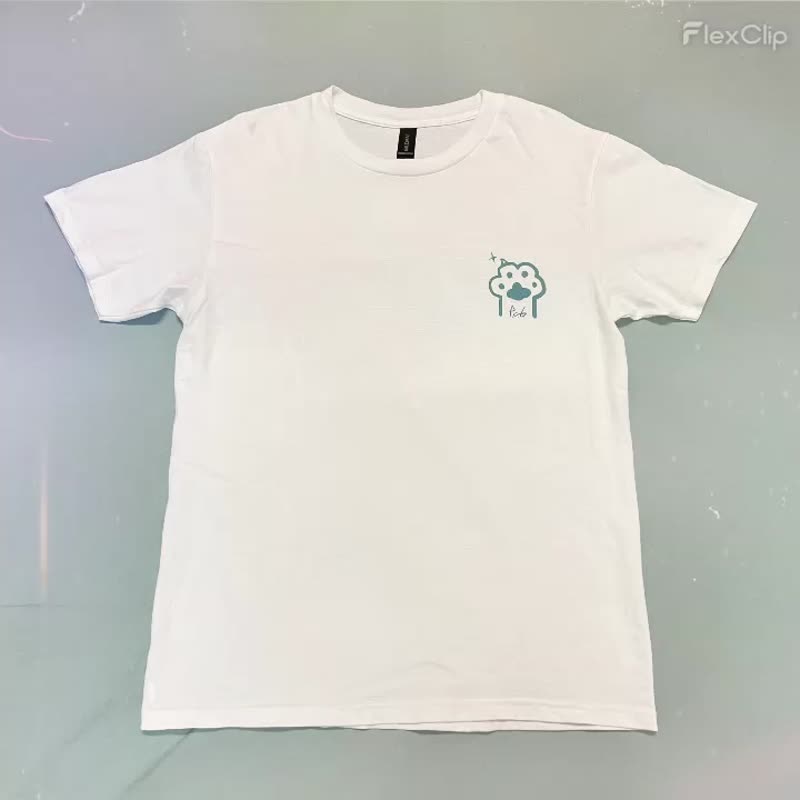 疗愈系/插画猫咪/白T蓝字 - NO.1 - 夏日清凉款 - 其他 - 棉．麻 白色