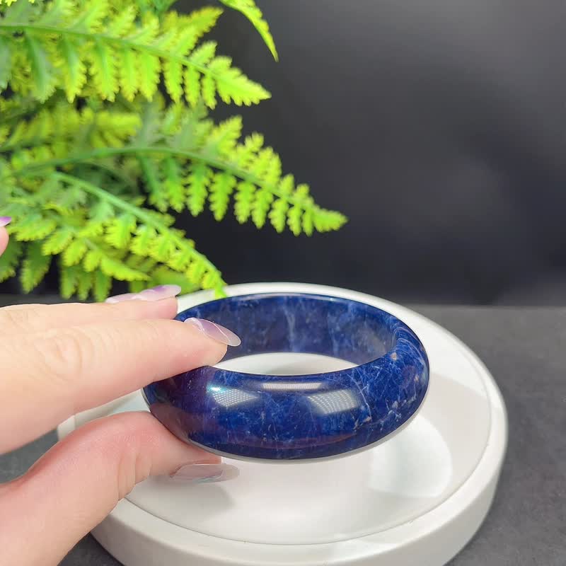 精品精选 蓝纹玉手镯 60MM 异象飘红星际蓝 蓝纹石手环 自我表达 - 手链/手环 - 半宝石 蓝色