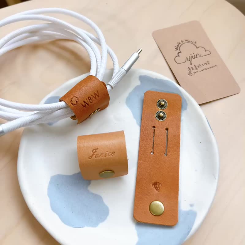 【W&W】OK绷卷线器。定制皮革小物 - 卷线器/电线收纳 - 真皮 
