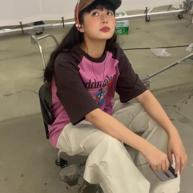 oddmaker可爱趣味百搭复古短袖t恤女ins休闲卡通印花夏季圆领上衣 - 女装 T 恤 - 棉 
