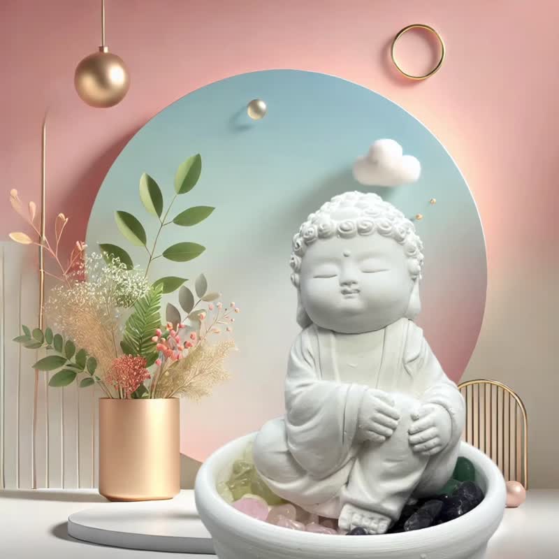 开运水晶 五行水晶矿石之随愿水晶套组 开运能量水晶 招财好运到 - 香薰/精油/线香 - 水泥 白色