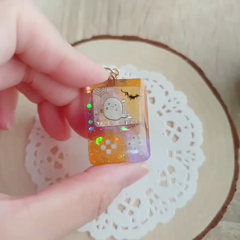 万圣节 钥匙圈 吊饰 鬼魂 南瓜 蝙蝠 摇摇乐 可爱 疗愈 礼物 滴胶 - 钥匙链/钥匙包 - 树脂 橘色