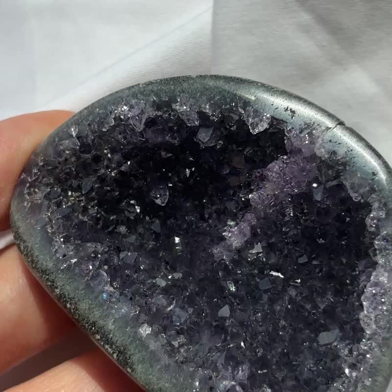 乌拉圭 闪透紫 紫水晶 小碟子 紫晶簇 紫晶花 彩晶簇 水晶簇 紫晶 - 摆饰 - 水晶 紫色