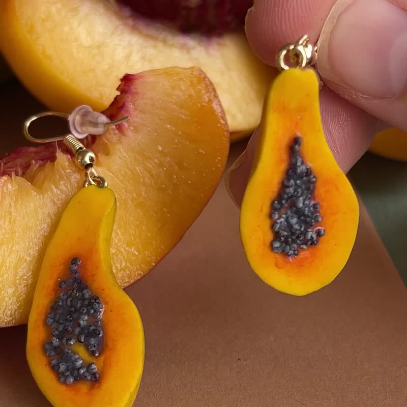 首饰-百香果耳环 - 耳环/耳夹 - 其他材质 多色