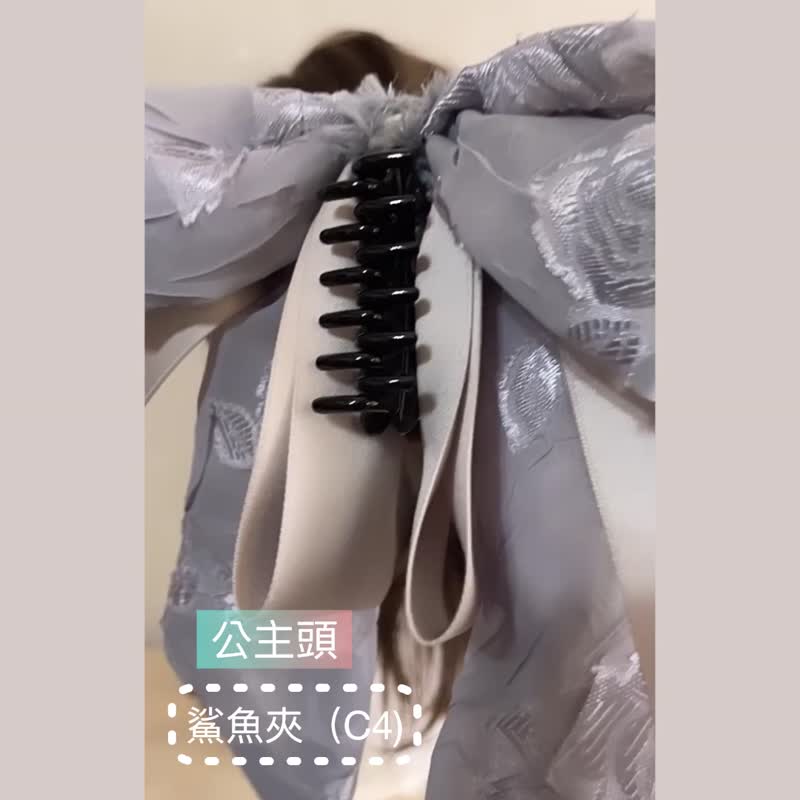 英式侦探猫丝巾式香蕉夹 大肠圈 发圈 马尾夹 发夹 抓夹 鲨鱼夹 - 发饰 - 其他材质 蓝色