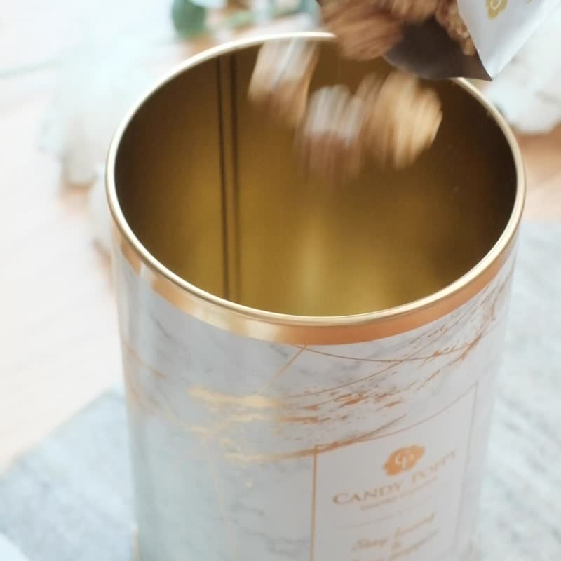 【送礼首选】CANDY POPPY菓糖爆米花 | 轻奢大理石罐礼盒组 - 零食/点心 - 其他金属 黑色