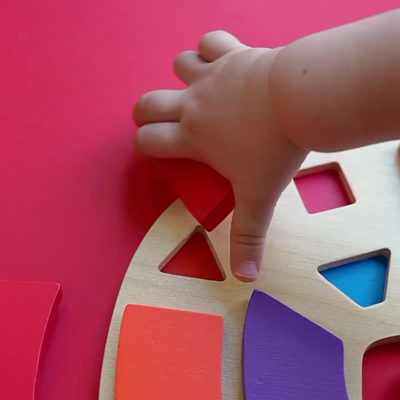 乐乐蛇彩虹拼图 - 玩具/玩偶 - 木头 