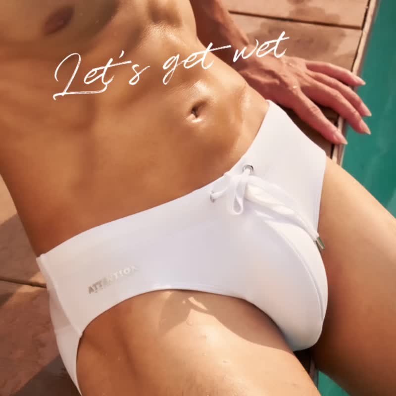 AttentionWear湿控系列三角泳裤【白色网眼】│ATTENTION 游泳 - 男装泳裤 - 聚酯纤维 白色