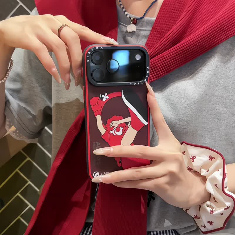【隐藏式磁吸】Mr.Ocean铝合金按键全磨砂防摔防刮iPhone17p-17pm - 手机壳/手机套 - 塑料 红色