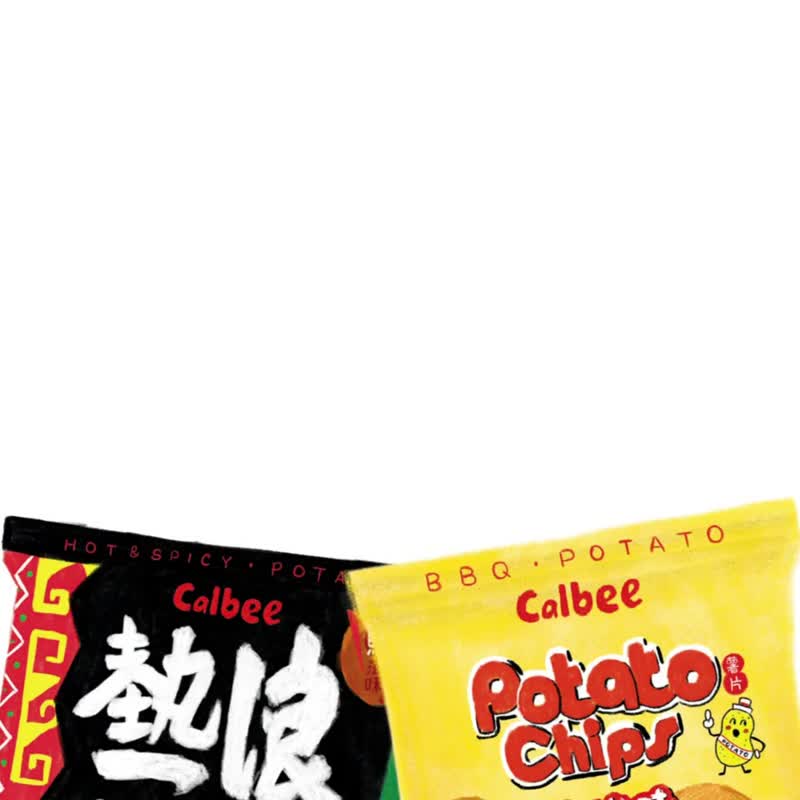 薯片耳环 - 耳环/耳夹 - 塑料 橘色