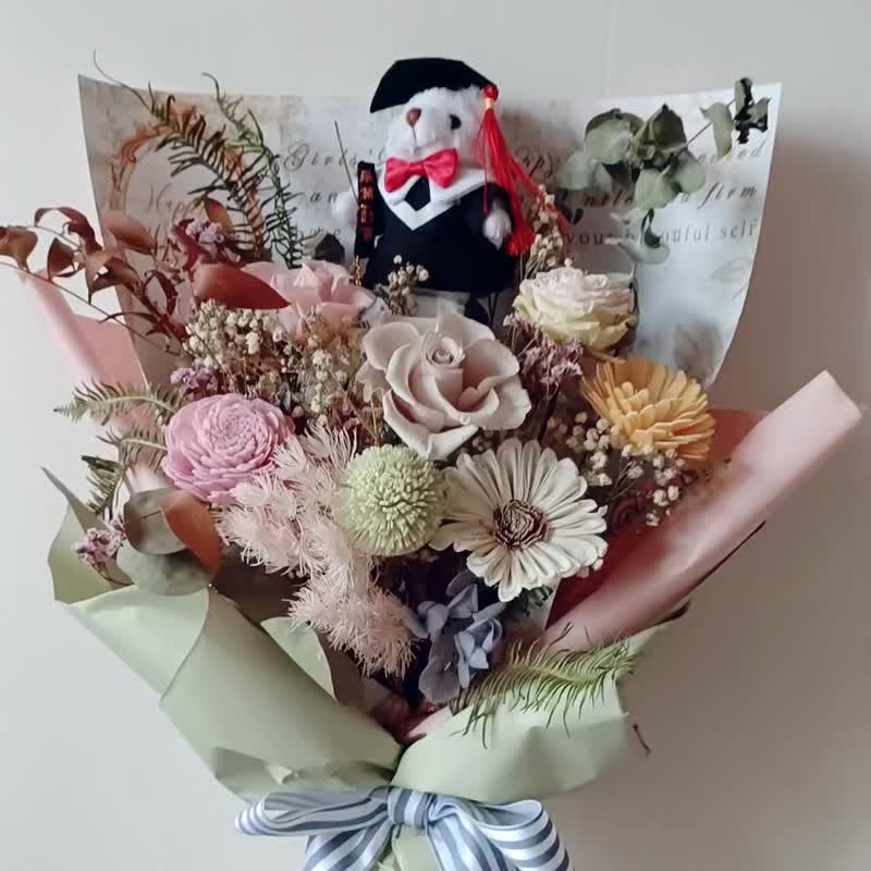 毕业谢师礼物向日葵玫瑰花束生日情人 | 开店开幕展览 | 台北自取配送 - 干燥花/捧花 - 植物．花 红色