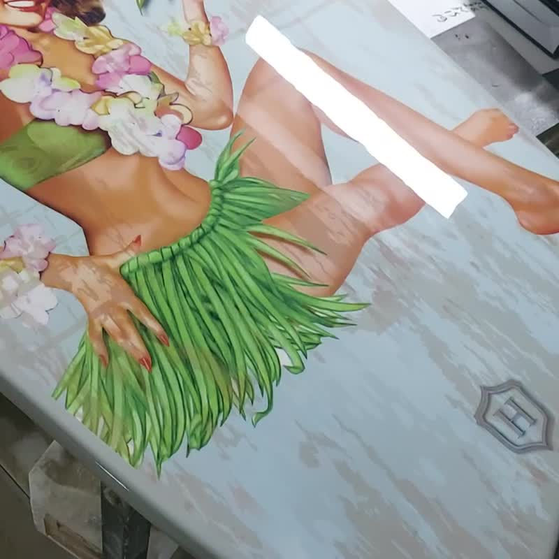 Surfboard Table, Maori, Hula Girls, Surfing gift, Bar Decor, Beach Decor - 其他家具 - 木头 多色