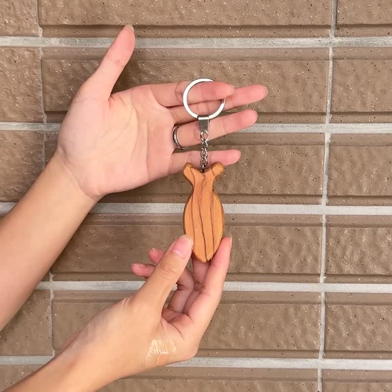 钥匙圈 万用挂饰 进口橄榄木系列 丰盛鱼 基督鱼 耶稣鱼 161560 - 钥匙链/钥匙包 - 木头 多色