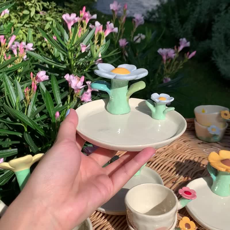 花盘 - 花瓶/陶器 - 陶 多色
