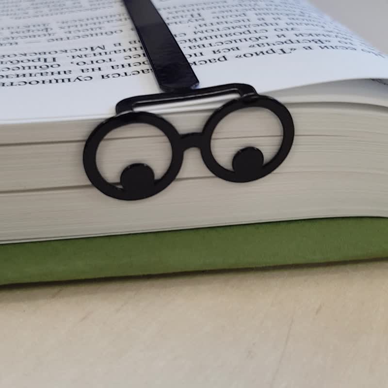 Reading Eyes – 趣味眼镜造型金属书签 - 书签 - 其他金属 黑色