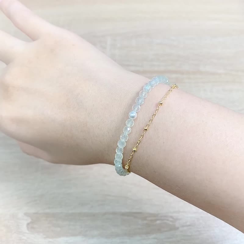 这是一串间谍葡萄│葡萄石 珍珠 水晶手链 - 手链/手环 - 水晶 绿色