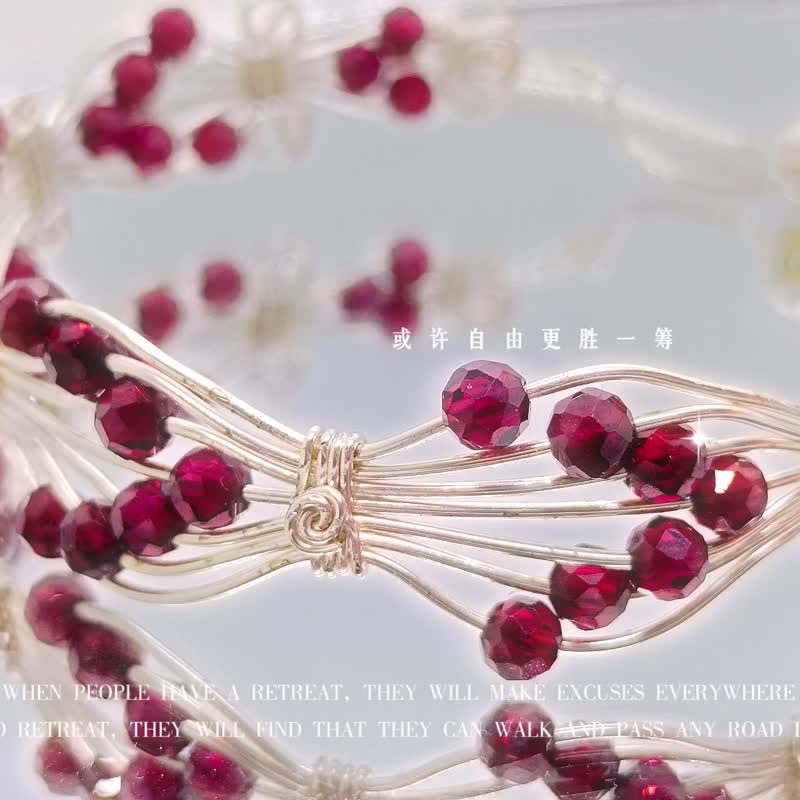 红石榴石|招财|生命力|海底轮|自信|桃花 - 手链/手环 - 水晶 