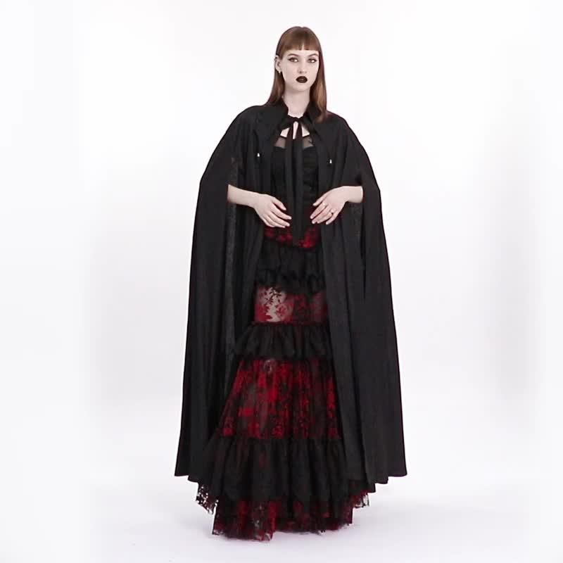 哥德林地魔法师仪式斗篷 - 女装上衣 - 其他材质 黑色