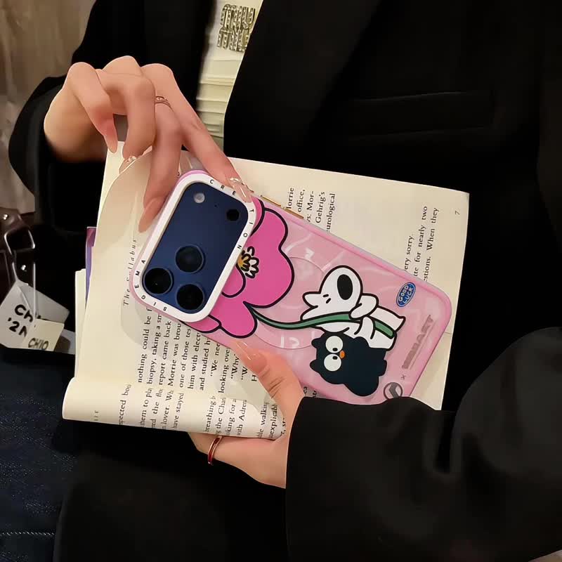 【隐藏式磁吸】WallART铝合金按键全磨砂防摔防刮iPhone17p-17pm - 手机壳/手机套 - 塑料 粉红色