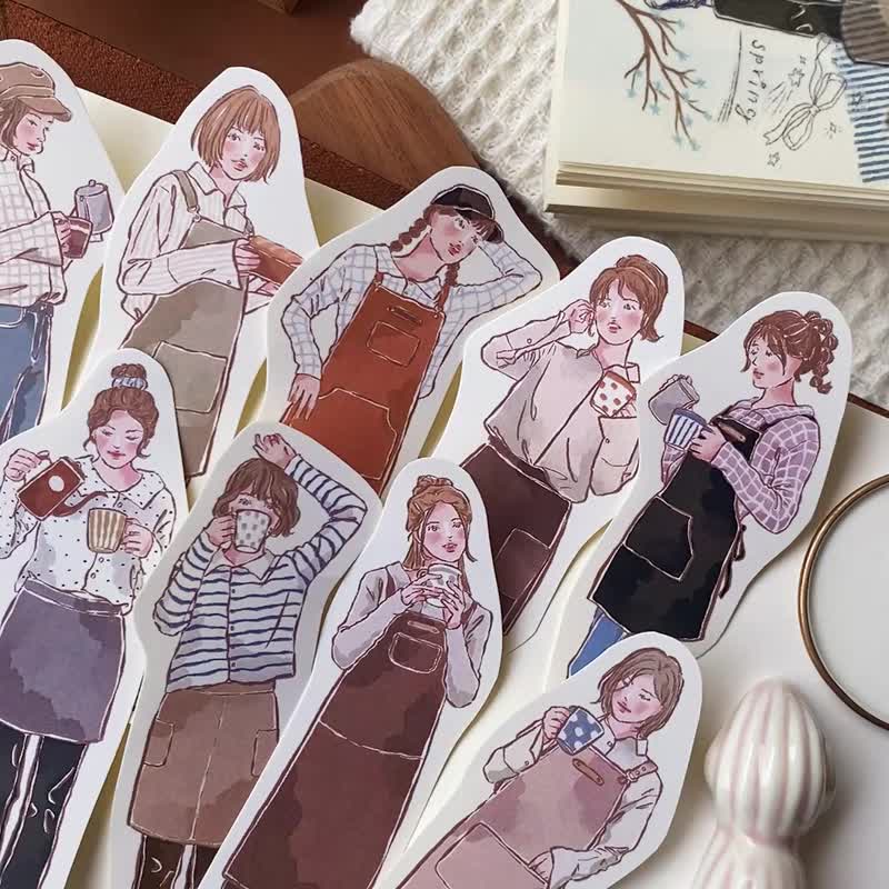 cozy room/女子咖啡屋/贴纸包/手帐贴纸 - 贴纸 - 纸 咖啡色