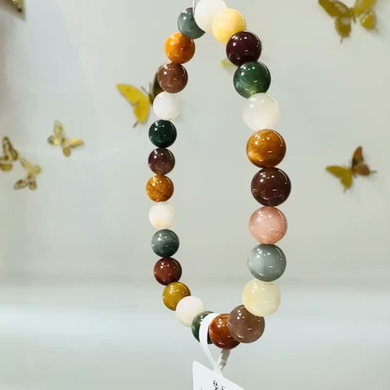 小资本满顺彩兔毛水晶7.5mm15.20g满毛顺发强光正向积极远离负面 - 手链/手环 - 水晶 多色