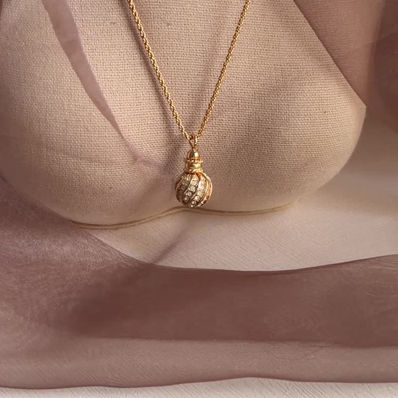 中古正品 Christian Dior 迪奥镀金金球水钻项链 颈链 礼物 - 项链 - 其他金属 金色