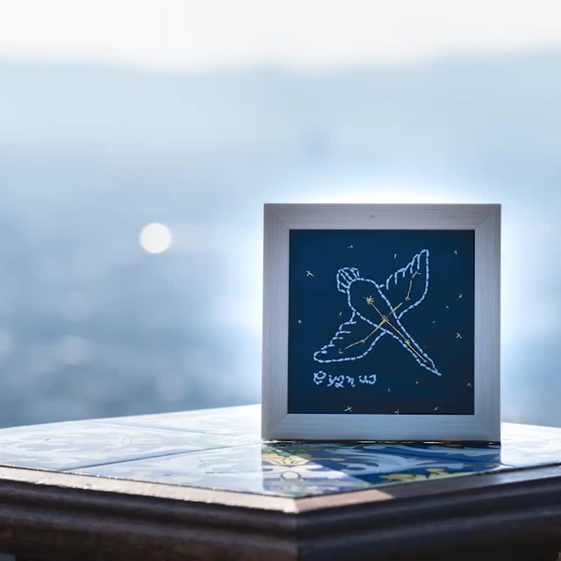 新手刺绣材料包 - 夜光绣线 星座系列 : 天鹅座 - 编织/刺绣/羊毛毡/裁缝 - 棉．麻 蓝色