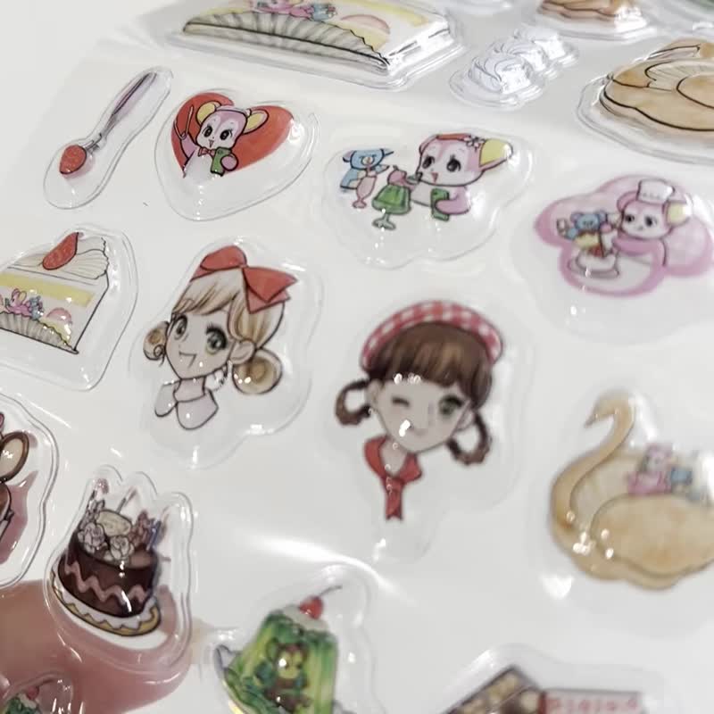 洋菓子店 | Pinkoi × おまけ星 联名滴胶贴纸 - 贴纸 - 纸 红色