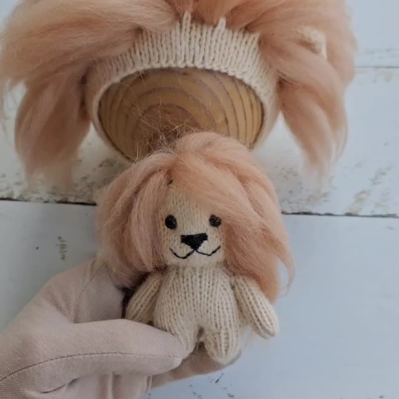 熊猫新生儿的帽子套装。动物婴儿玩具。针织小熊拍照道具 - 婴儿饰品 - 羊毛 