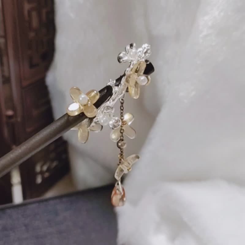 二十四节气系列-秋分 新中式 定制化 中国风发簪 - 其他 - 木头 黄色