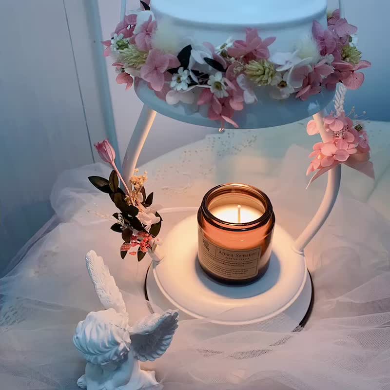 疗愈粉白 花天使 永生花融蜡灯 赠香氛蜡烛 生日礼物 情人节礼物 - 香薰/精油/线香 - 其他材质 粉红色