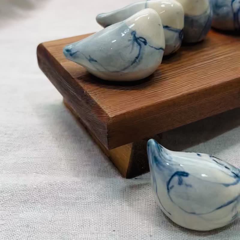 青青缠花   手绘摆饰 H2.7~4cm - 玩偶/公仔 - 陶 